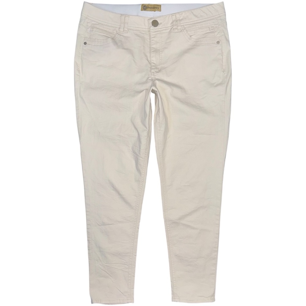 Democracy Women’s 16 Ab Technology Jeans Beige Cream Skinny Fit Stretch Denim